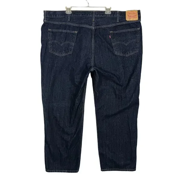 Levis 559 Relaxed Straight Jeans Size 52 x 32 Dark Blue Wash Straight Leg - Picture 2 of 6